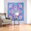 HomeRoots 88" X 84" Blue Red And White Floral Cotton Hanging Tapestry - 2 of 4