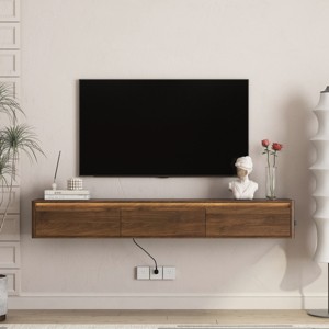 68.9'' Floating TV Stand with LED Lights & Power Outlet, Wall Mounted Media Console for Living Room-3irtyhousy - 1 of 4