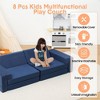 Kids Couch, 8PCS Modular Play Couch for Boys Girls, Child Sectional Fort Building Sofa, High Density Convertible Foam Cushions for Playroom Bedroom - 3 of 4