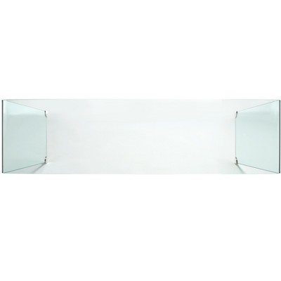Huck Clear Tempered Glass Console Table with Rounded Corners