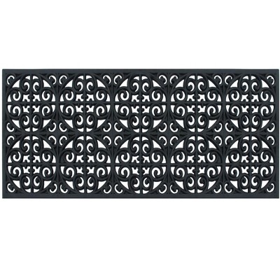 A1HC Bronze Rubber Grill Doormat 18x48, Heavy Duty Anti-Slip Thin Indoor Outdoor Mat