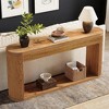 KTMBDW 63 Inch Fluted Console Table for Entryway, Narrow Wood Sofa Table Behind Couch for Entrance, Hallway, Foyer, Front Door, Natural - 4 of 4