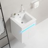 KIGFTSOD 16" Bathroom Vanity with Sink,radar sensing light,Large Space Storage for Small Space,Wall Mounted Bathroom Vanity Cabinet - 3 of 4