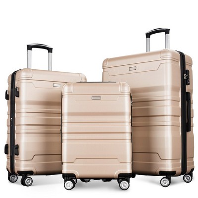 3 Piece Hardshell Luggage Sets, Expandable Suitcase Sets With Spinner Wheels And TSA Lock For Travel (20''/24''/28'')