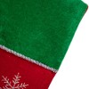 Northlight 20" Red Velveteen Sequined Christmas Tree Stocking with Green Cuff - 3 of 4