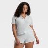 Women's Pointelle Notch Collar Shirt and Shorts Pajama Set - Wild Fable™ - 4 of 4