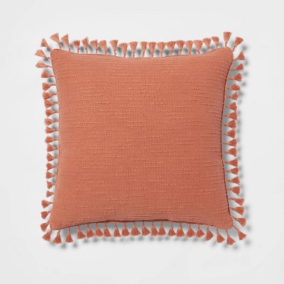 Oversized Oblong Woven Knotted Fringe Decorative Throw Pillow Natural -  Threshold™