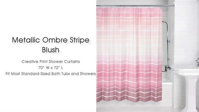 Metallic Ombre Striped Shower Curtain - Allure Home Creations, 2 of 8, play video