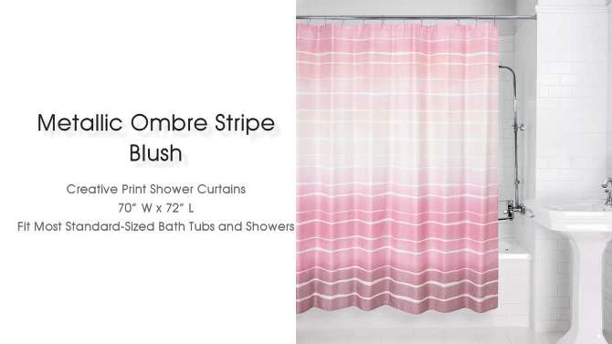 Metallic Ombre Striped Shower Curtain - Allure Home Creations, 2 of 8, play video