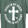 Women's - Instant Message - Jesus In My Heart Nursing In Veins Short Sleeve Graphic T-Shirt - 2 of 4