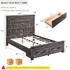 SinCiDo Queen Size Farmhouse Bed Frame, 54" Tall Geometric Headboard & 2 Storage Drawers ,Solid Wood Platform w/Reinforced Slats - 2 of 4