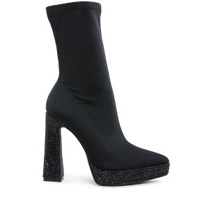 Kasuti Lycra Rhinestone Detail Ankle Boots - 1 of 4