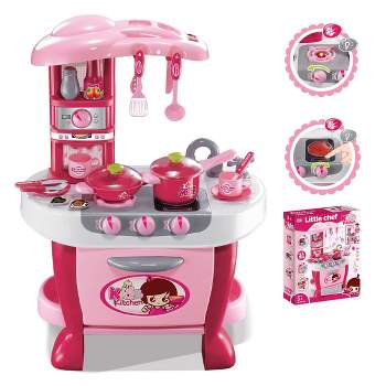 Kids Gift Kids Kitchen Toy Cookware With Play Food Toy Set Kitchen Play  Accessories Pink