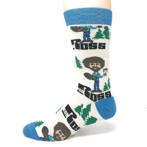 Oooh Yeah! Men's Bob Ross Cotton Crew Socks (Always Bob Ross) - 1 of 1