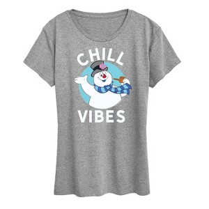 Women's - Frosty The Snowman - Christmas Chill Vibes Short Sleeve Graphic T-Shirt - 1 of 4
