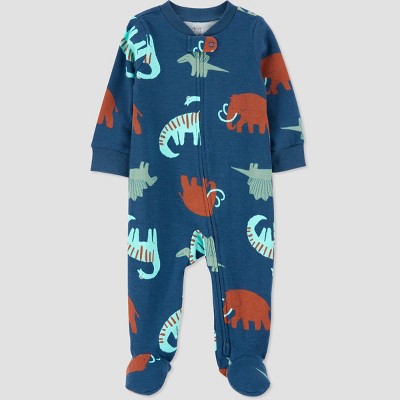 Image of Carter's Just One You® Baby Boys' Dino Footed Pajama - Blue Newborn