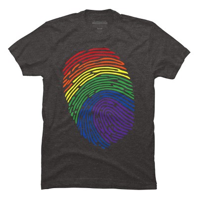 Adult Design By Humans Pride Fingerprint Rainbow Month By SummerFunnyT-Shirt