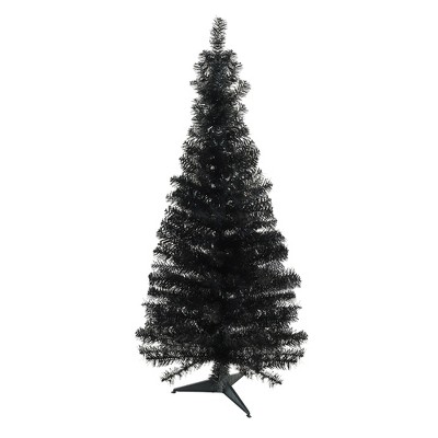  Northlight 4' Unlit Artificial Christmas Tree Slim Black Tinsel 