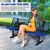 Itopfox Heavy Duty Park Bench with Backrest, Outdoor Metal Steel Mesh Bench for Garden, Lawn, Patio, Porch, Park, Yard in Blue - 3 of 4