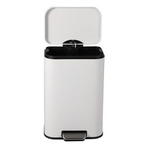 Commercial Stainless Steel Trash Can with Soft-Close Lid & Foot Pedal, Fingerprint-Proof Kitchen Waste Bin for Home, Office, Restaurant - 1 of 4