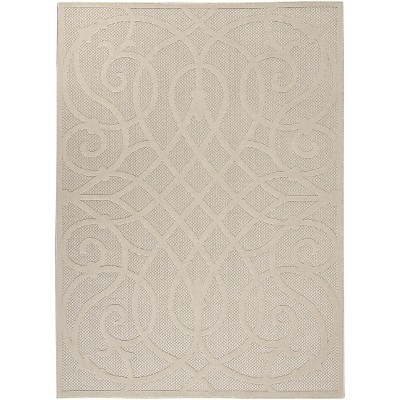 Nourison Essentials Indoor/Outdoor Green 4' X 6' Area Rug Easy Cleaning Non