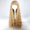 Unique Bargains Curly Wig Human Hair Wigs for Women 28" with Wig Cap Long Curly Hair - 2 of 4