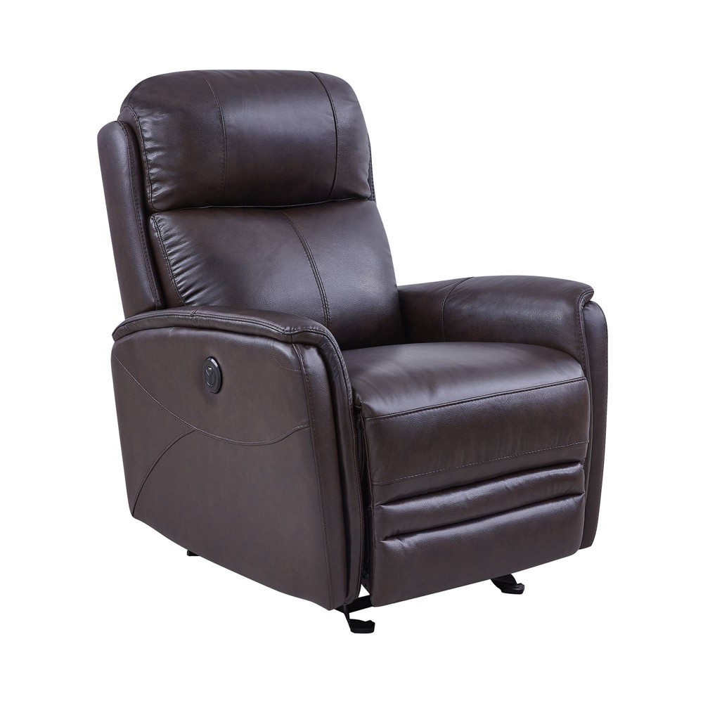 Wolfe Contemporary Leather Power Recliner Chair With Usb Dark Brown Armen Living From Armen Living Accuweather Shop - roblox electric chair