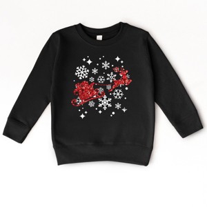 Santa Sleigh Glitter - Kids Toddler Sweatshirt and Kids Youth Sweatshirt - 1 of 2