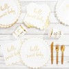 Sparkle and Bash 48-Pack Hello Sweet Baby Disposable Paper Plates 9" Baby Shower Party Supplies - 2 of 4
