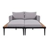 YOOCOZZ Wood Patio Modern Daybed with 2 in 1 Padded Chaise Lounges and Wood Topped Side Spaces for Drinks - 4 of 4