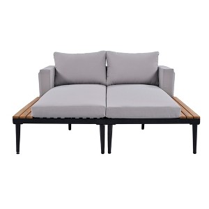 Dolonm 2-in-1 Outdoor Daybed:Convertible 2-Seater w/Removable Washable Cushions, Drink Ledges, Adjustable Legs - 1 of 4