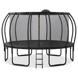 BestParts 15FT Trampoline with Safety Enclosure, Basketball Hoop, 12 Ground Stakes & Composite ArcPole for Kids - 1 of 4