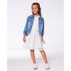 Deux par Deux Girl Frayed Denim Jacket with Embroidery Jeans - 4 of 4