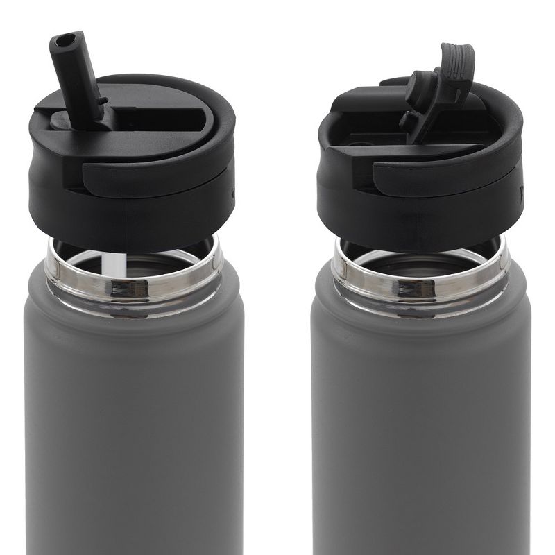 JoyJolt Stainless Steel Water Bottle with Flip Lid & Sport Straw Lid - 22 oz Hot/Cold Vacuum Insulated Stainless Steel Water Bottle, 5 of 10