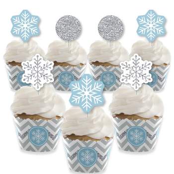 24 Caissettes à cupcakes et toppers Let it Snow