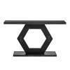 55" MDF Entryway Table with Fir Veneer,Rectangular Console Table with Hollow Hexagon Legs,Modern Foyer Table for Living Room-Cuddlewood - 3 of 4