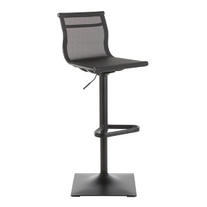 Contemporary Adjustable Swivel Barstool with Perforated Seat and Metal Frame for Kitchen or Home Bar - 1 of 4