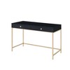 Writing Desk with 2 Storage Drawers, Gold Metal Base, and Crystal Knob - 4 of 4