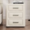 ORRD Velvet Nightstand with 3 Drawers, Beige, Night Table for Bedroom & Living Room - 3 of 4