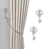 Unique Bargains Curtain Holdbacks Mini Crown Hooks Zinc Alloy 3.74"x2.36" 1Pair - 2 of 4