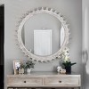 GlasFlength Decorative Wall Mirrors Vintage Gear Shaped Round Mirror Fashion Design for Bathroom Living Room Entryway, White, 33.86"*33.86"*2.95" - 2 of 4