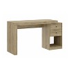Okak 47.5IN Modern Expandable Home Office Desk, Computer Desk with 2 Drawers and 1 Shelf, Writing Desk for Reading Room, Study - 2 of 4