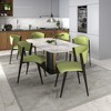 LeisureMod Aspen Modern Dining Chairs, Upholstered Leather Kitchen Room Chairs, with Metal Legs, Stylish and Ergonomic Design - 3 of 4