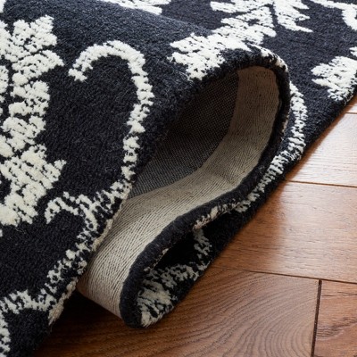 Black and Ivory 6' x 9' Hand-Tufted Wool Area Rug