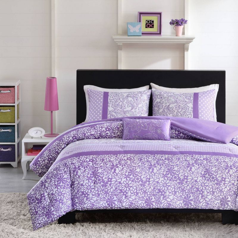 Mi Zone Angela Comforter Set Purple, 2 of 7