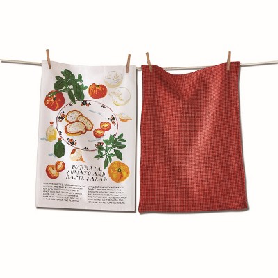 tagltd Burrata Salad Dish Towel Set of 2 In Crate