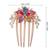 Unique Bargains Women's Rhinestone Inlaid Flower Hair Side Comb 3.54"x2.76" 1 Pc - 4 of 4
