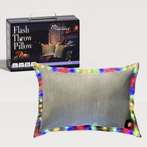 13x18in beige outdoor LED throw pillow - 1 of 4