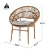 Outdoor PE Rattan Woven Dining Chairs Set Of 2,Kitchen Chair with Fade Resistant Cushion And Iron Frame,Patio Armless Dining Chair-Coolbibila - 4 of 4