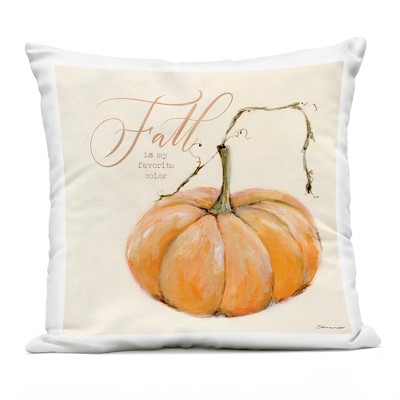 Stupell Industries Fall Is My Favorite Color Orange Pumpkin Seasonal Word Design Outdoor Decorative Throw Pillow, 18 x 18